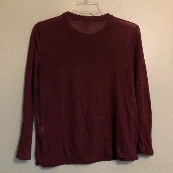 Lucky Brand Embroidered Burgundy Basic T-Shirt - Picture 7 of 7